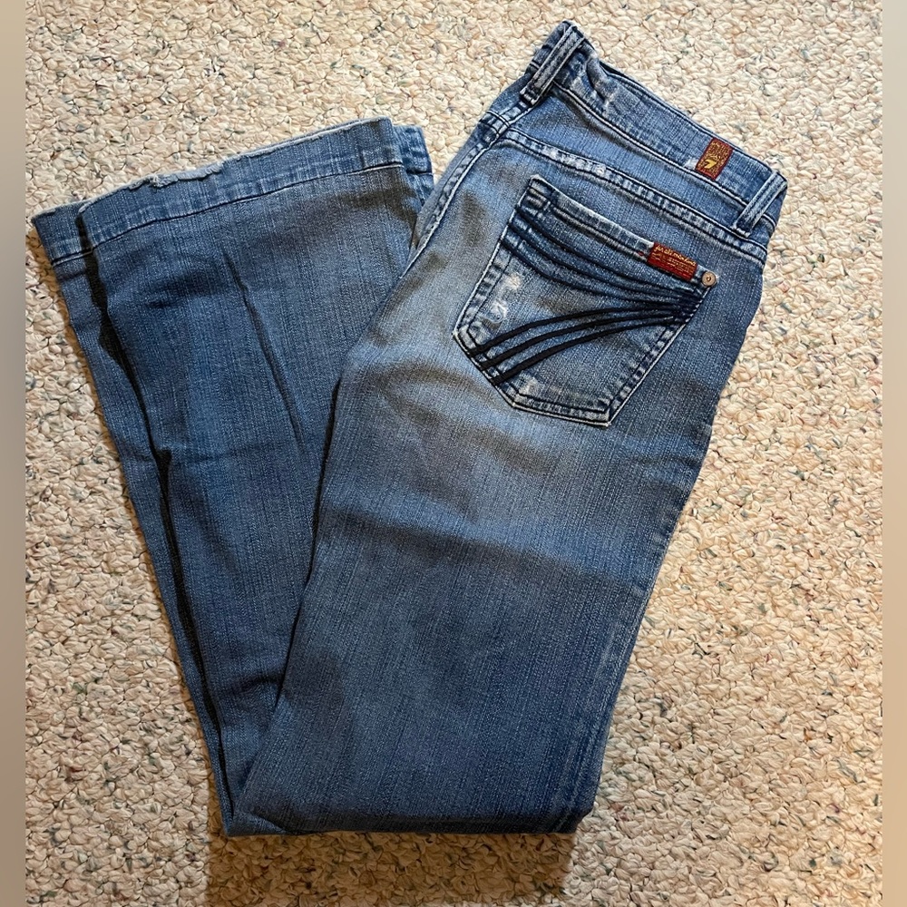 Light-wash 7 For All Mankind Trousers. Sz. 27